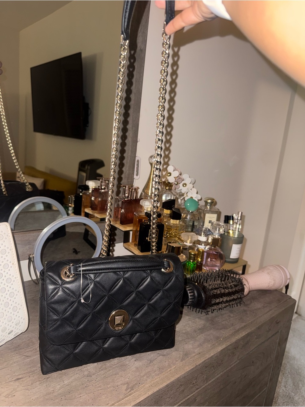 Kate Spade Quilted Black Chain Shoulder Bag